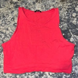 Red crop tank top from Aritzia